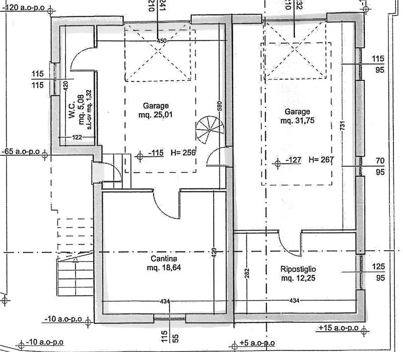 Plan garage e appartamento p. terra